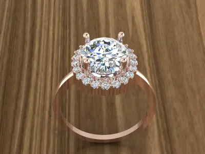 Diamond Jewelry Ring 3D print model 15
