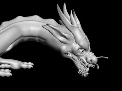 GREEN DRAGON RIG FINAL 3D MODEL Low-poly 3D model