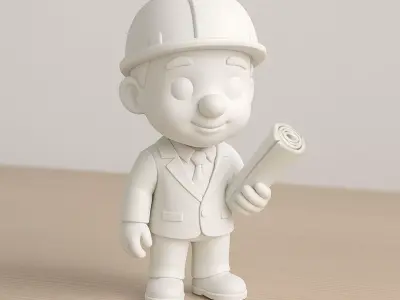 Cartoon Engineer 3D Printable 3D print model