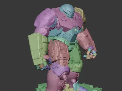 Heavy Assault Buster Armor  Battle Damaged Mech Suit Free 3D model