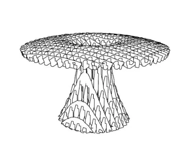 Waffle Structure Palm Tree 3D  3D model