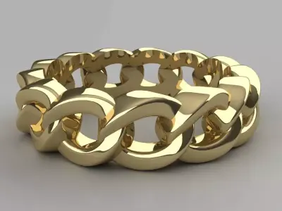Fancy Link Ring Size 10 Gold Silver Platinum Luxury Jewelry 3D print model