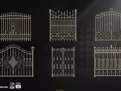  Gothic Window Pack Low-poly 3D model