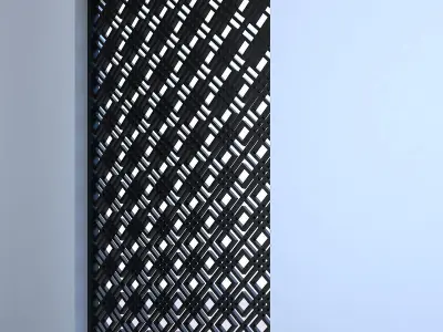 3d screen window with lattice pattern Low-poly 3D model