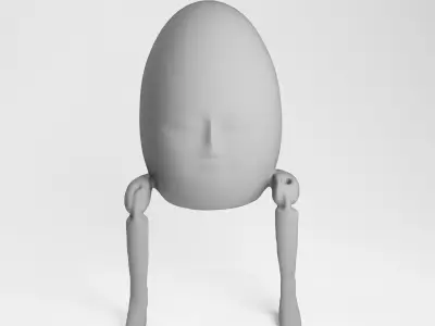 Sitting Wooden Figure Humpty Dumpty 3d scan 3D model