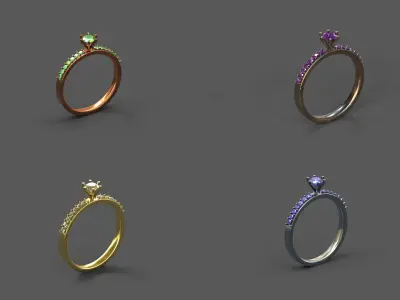 High-Quality 3D Ring Model Pack 16 Low-poly 3D model