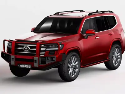 Toyota Land Cruiser With Bullbar 2022 3D model