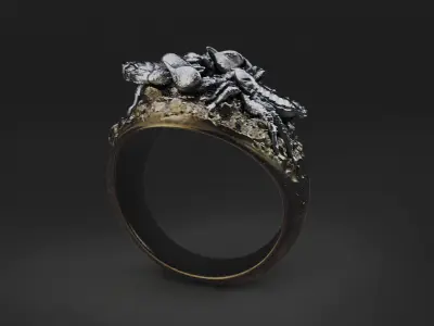 fight scorpions ring man 3D print model