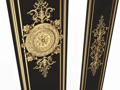 Carved Decoration Panel 04 Low-poly 3D model