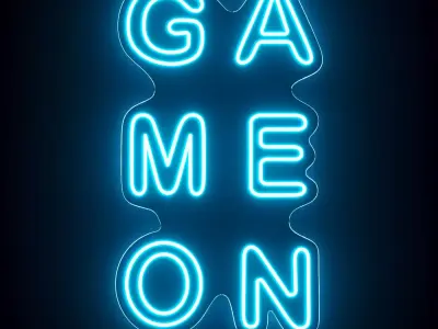 Game On Neon Sign 3D model
