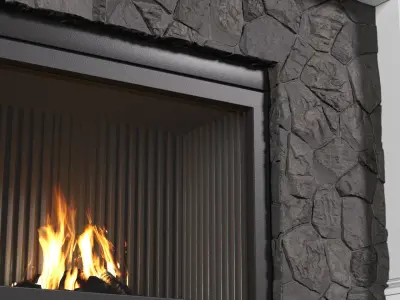 Modern Fireplace in classic style 3D model