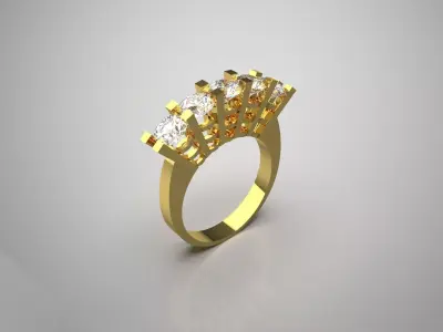 bride diamond jewelry ring jr00088 3D print model