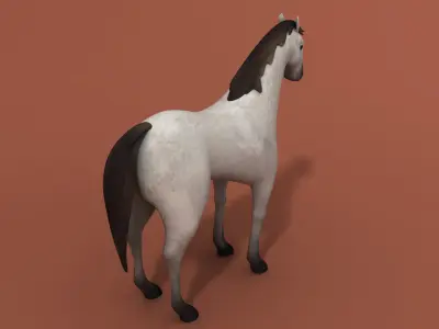 Horse low-poly model checkered Low-poly 3D model
