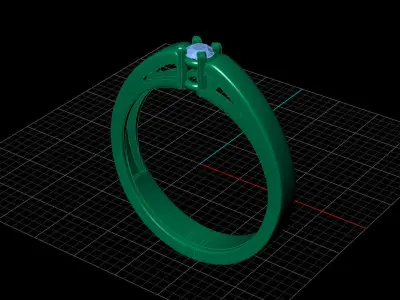 STL 3DM Print Ready Women Diamond Ring Lightweight Printable  3D print model 95