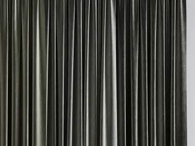 olive green curtains collections 04 Low-poly 3D model