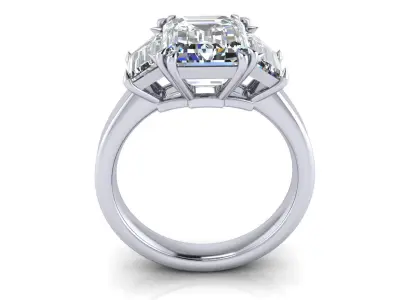 Three Stone Woman Wedding Ring  3D print model