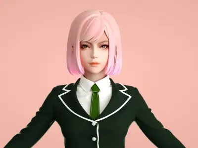 jk girl high school girl cool girl 3D model