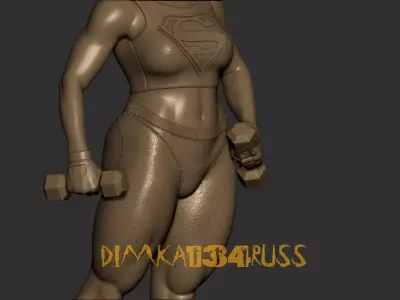 bodybuilding girl 3D print model