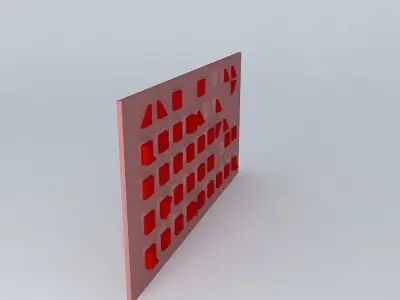 Red metallic frame 3D Free 3D model