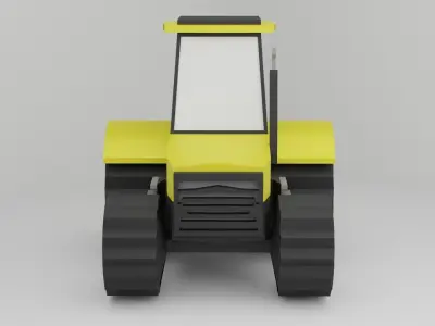 Tractor Cartoon Style Low-poly 3D model