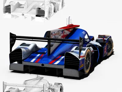 Ligier JS P217 2018 Low-poly 3D model