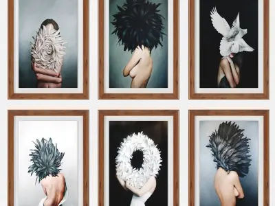 Art Frams 9- Girl With Feather By 6 Frams 3D model