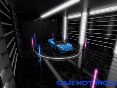 Neon Car Showroom 3D model