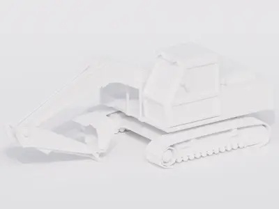 Low Poly Excavator Low-poly 3D model
