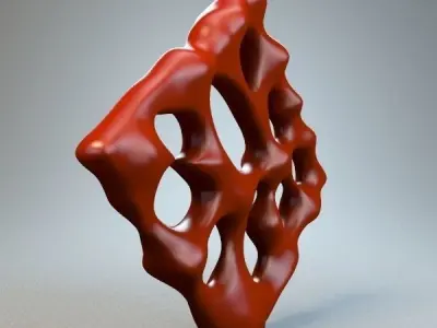 Space diamond statuette P 3D print model