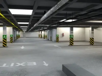 Underground parking garage 03 3D model