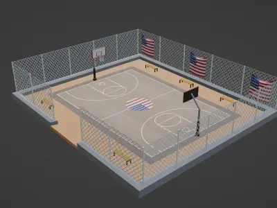 Basketball Stadium - USA Low-poly 3D model