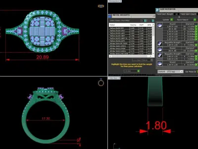Diamond Jewelry Ring 3D print model
