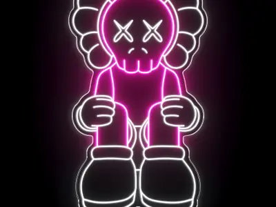 Kaws Neon Sign 3D model buy