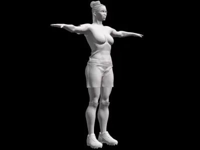 African Football Soccer Player Female 3D model