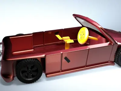 Game Car 3D model one Low-poly 3D model