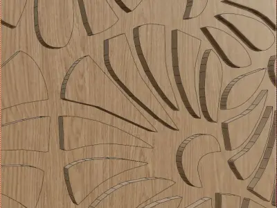 Decorative Wooden Wall Model 16 Low-poly 3D model