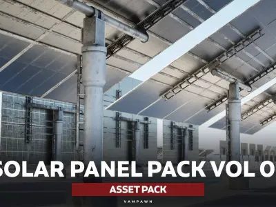Solar Panel Pack Vol 01 Low-poly 3D model