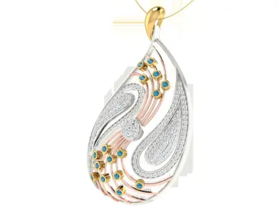 Solitaire Women Pendant 3dm STL OBJ FBX Renders Details 3D print model 3