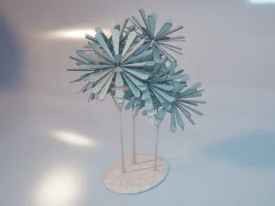 Conceptual shrub S1Bv7 Low-poly 3D model