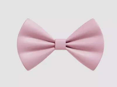 Pink bow 3d model Low-poly 3D model