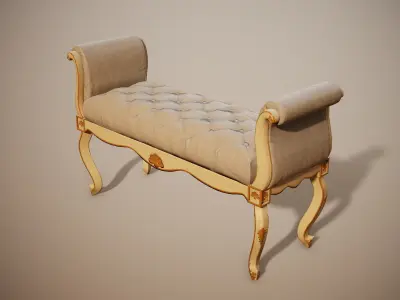Luxury classical Bench PBR Low-poly 3D model