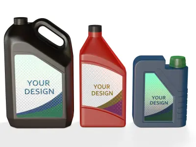 Plastic Jerrycans Set 3D model