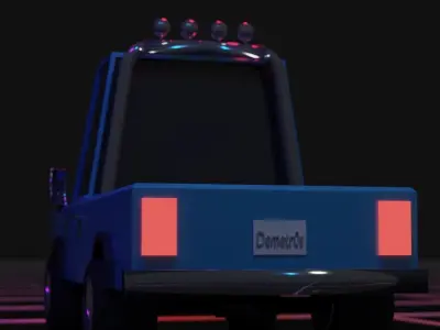 Low Poly Pickup Truck Low-poly 3D model