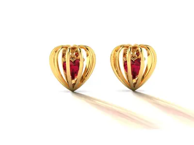 Women Heart Earring 3dm STL OBJ FBX Render Details 3D print model purchase