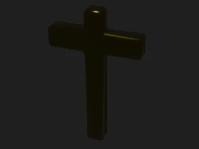 Beautiful Golden Christian Cross 3D model