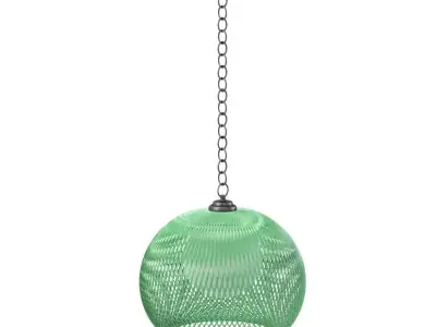 Mid-Century Woven Fiberglass Pendant Lights 3D model