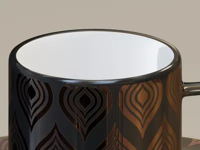  Turkish patterned coffee cup 3D model