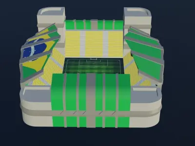 Football Stadium - Brazil Low-poly 3D model
