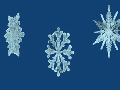 3D Ice Snowflake 3D model