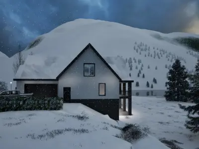 Modern Luxury Villa  Low-poly 3D model